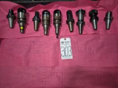 ASSORTED CAT 40 TOOL HOLDERS WITH RENISHAW CP1 CONTACT INSPECTION PROBES ASSORTED TOOLING