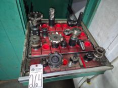 ASSORTED CAT 40 TOOL HOLDERS WITH ASSORTED MILL HEADS