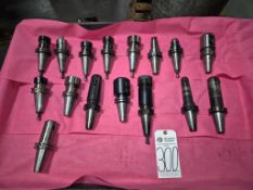 ASSORTED CAT 40 TOOL HOLDERS WITH ASSORTED TOOLING