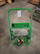 WELDING OXY-FUEL CYLINDER CART EQUIPPED WITH A SET OF OXYGEN AND ACETYLENE REGULATORS, HOSES