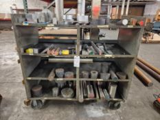 INDUSTRIAL TOOL CART FILLED W/ ASSORTED BAR STOCK REMNANTS *CONTENTS INCLUDED