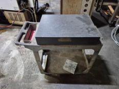 GRANITE SURFACE PLATE WITH PLASTIC ROLLING CART