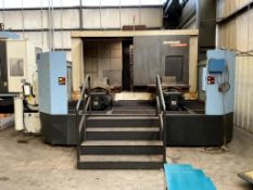 2014 DOOSAN HM-1250 CNC HORIZONTAL MACHINING CENTERS (HMC) WITH CHIPBLASTER JV-40, RENISHAW PROBE