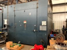 TEST BOOTH WITH PRESS AND COFFING CHAIN HOIST