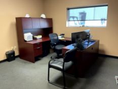 U-SHAPED EXECUTIVE DESK WITH A HUTCH * CHAIRS AND CONTENTS NOT INCLUDED
