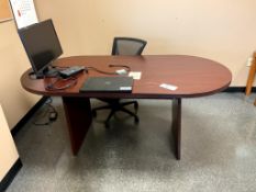 RACETRACK CONFERENCE TABLE WITH ROLLING CHAIR *ELECTRONICS NOT INCLUDED