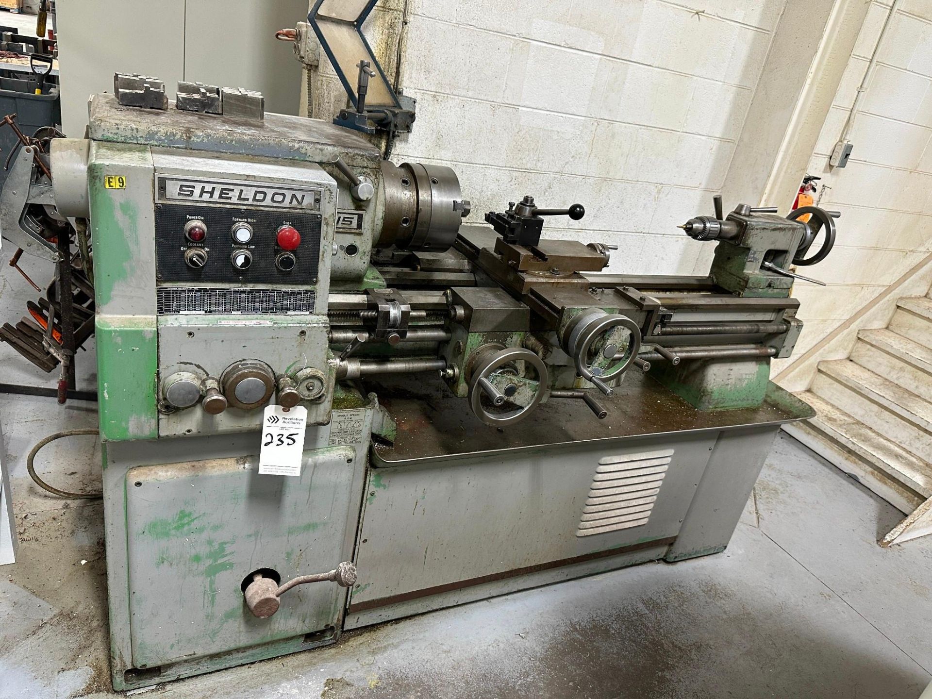 SHELDON R-15 METAL ENGINE LATHE WITH 3 JAW 8 INCH BUCK CHUCK AND ...