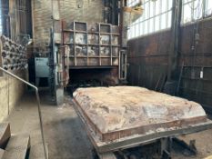 NATURAL GAS HEAT TREAT FURNACE W/ SHUTTLE TABLE, YOKOGAWA CONTROLLERS & SAGINA CONTROL BOX