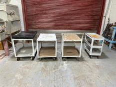(4) STEEL ROLLER CARTS WITH GRANITE SURFACE PLATE