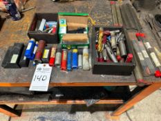 ASSORTED TOOLING, END MILLS, TAPS, BROACHES