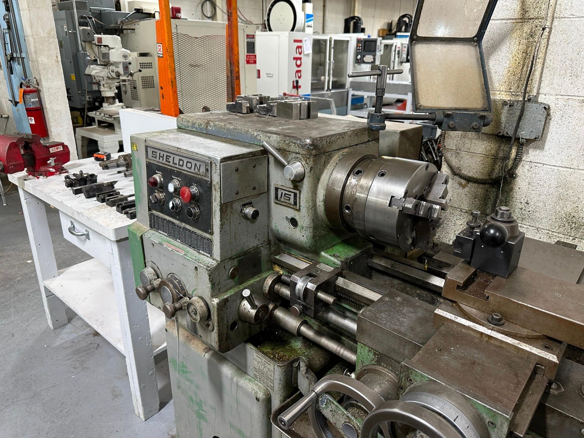 SHELDON R-15 METAL ENGINE LATHE WITH 3 JAW 8 INCH BUCK CHUCK AND ...