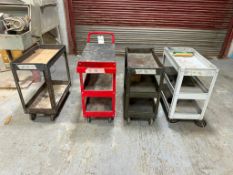 (4) STEEL AND PLASTIC ROLLER CARTS