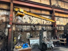 1-TON WALL-MOUNTED JIB CRANE WITH DAVID ROUND ELECTRIC CHAIN HOIST