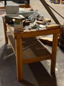 (10) ASSORTED CABINETS AND TABLES OF MISC. TOOLS, SUPPLIES AND ITEMS