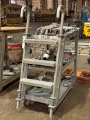 (3) STEP ALUMINUM STOCK PICKING CART ON CASTORS