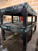 (2) STACKED AND WELDED WELDSALE 8 LEG ACORN WELDING TABLES
