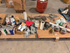 (1) PLYWOOD SHEET ON DUNNAGE OF ASSORTED TOOLS, TOOLING, SUPPLIES AND OTHER ITEMS