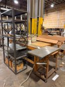 ASSORTED ITEMS: RACK, TABLE, CABINET AND TROLLEY CART