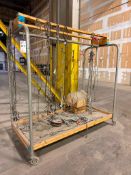 MOBILE RACK FULL OF ASSORTED CABLE SAFETY TIES AND CABLE STRAPS