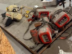 PALLET OF (5) 1 TON CRANE HOISTS, (2) COFFING JLC, (3) JET, PARTS ONLY