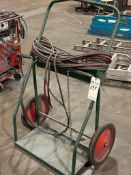OXY/ACETYLENE WELDING GAUGES, HOSES AND 2 TANK DOLLY HAND TRUCK