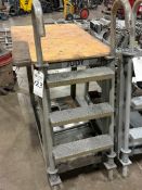 3 STEP ALUMINUM STOCK PICKING CART ON CASTORS
