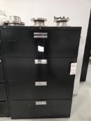 METAL STORAGE CABINET WITH CONTENTS - SPARE COUPLINGS, HARDWARE, HOSES
