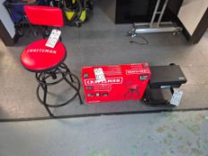 (2) CRAFTSMAN ADJUSTABLE STOOLS (1 NEW IN BOX) AND (1) ULINE ROLLING SHOP STOOL