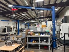 VESTAL JIB-P-10-10-10 FLOOR MOUNTED JIB CRANE 1000 LB CAPACITY WITH ELECTRIC HOIST