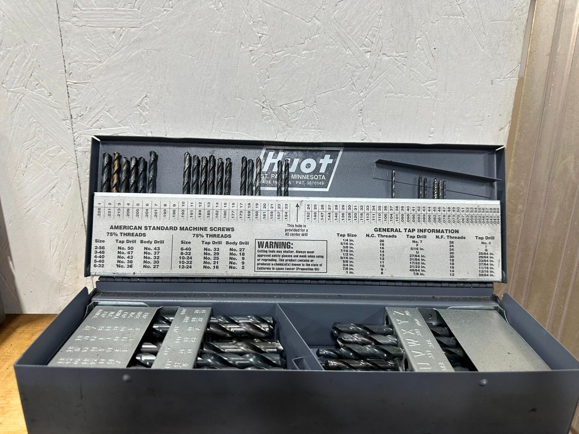 HUOT DRILL CABINETS AND ASSORTED DRILL BITS SPECIFICATIONS MANUFACTURER ...