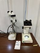 (2) STEREO MICROSCOPES: LEICA ZOOM 2000 & AMSCOPE SM-SERIES BOOM STAND