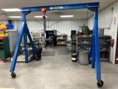 GLOBAL INDUSTRIAL STEEL GANTRY CRANE WITH A 2,000 LB (907 KG) CAPACITY