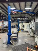 VESTAL JIB-P-10-10-10 FLOOR MOUNTED JIB CRANE 1000 LB CAPACITY WITH ELECTRIC HOIST
