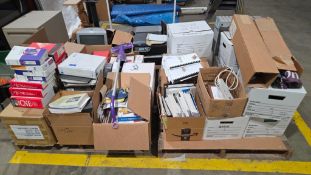 LOT OF ASSORTED OFFICE MATERIALS AND EQUIPMENT