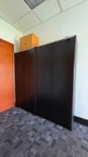 SET OF SOLID WOOD OFFICE CABINETS