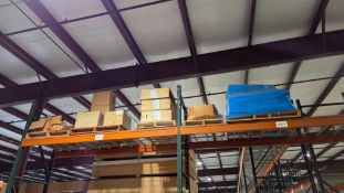 2X TOP RACK SHELF BOXES OF ASSORTED OFFICE DESK/CUBICLE COMPONENTS