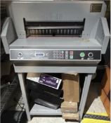 TAMERICA TPI-4806 ELECTRIC PROGRAM-CONTROL HEAVY DUTY PAPER CUTTER WITH STAND, METAL