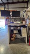 UPRIGHT STANDING DESK AND CABINET STATION, DESK AND CABINET ONLY
