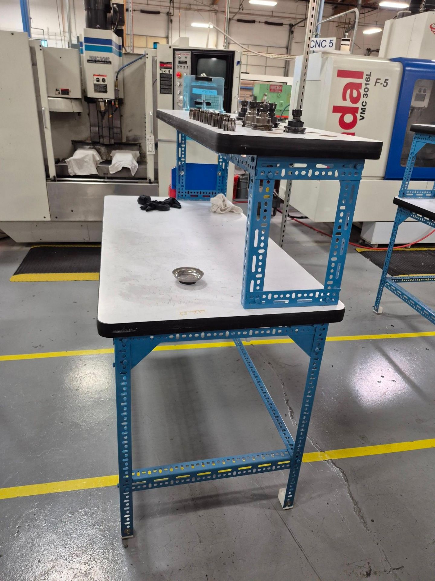 (6) CUSTOM CNC OPERATOR STATIONS / WORKBENCHES *CONTENTS NOT INCLUDED ...