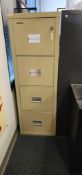FIRE RATED 4 DRAWER FILE CABINET WITH KEYS