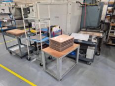 ASSORTED ROLLING CARTS, WIRE SHELVING, AND PLASTIC STOCK