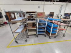 ASSORTED INDUSTRIAL CHROME WIRE SHELVING MOBILE CARTS