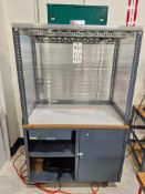 CUSTOM VERTICAL LAMINAR FLOW DUST & FUME CONTAINMENT WORKSTATION W/ GRIZZLY G9955 AIR FILTER