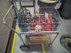 MOBILE WIRE SERVICE CART WITH ASSORTED HARDWARE AND CABLING
