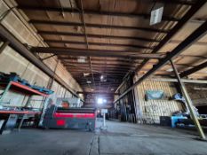 CUSTOM 1-TON TOP-RUNNING BRIDGE CRANE - 28' SPAN, 90' RUNWAY, 15' H W/ CM LODESTAR MODEL L HOIST