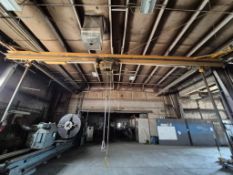 CLEVELAND TRAMRAIL 2 TON UNDERHUNG BRIDGE CRANE - ROBBINS & MYERS TYPE J3 HOIST, 2 TON, 230V 3PH