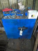 HEAVY-DUTY 2-DOOR STEEL STORAGE CABINET WELDED CONSTRUCTION, INCLUDES ASSORTED TOOLING & HARDWARE