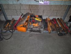 HYDRAULIC SHOP JACK AND RAM LOT - INCLUDES LONG RAM HOIST JACK, BODY REPAIR CYLINDER WITH HOSE