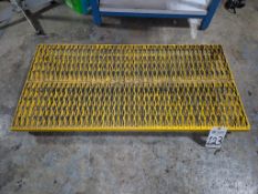 HEAVY-DUTY YELLOW SERRATED STEEL BAR GRATING PLATFORM - 2' X 4' INDUSTRIAL SAFETY WALKWAY, NON-SLIP