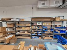 (5) INDUSTRIAL HEAVY-DUTY BOLTLESS RIVET SHELVING - WAREHOUSE STORAGE UNITS WITH WOOD DECKING